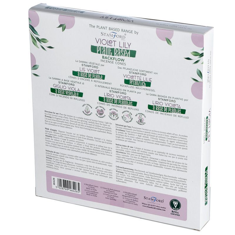 Plant Based Backflow Incense Cones - Violet Lily