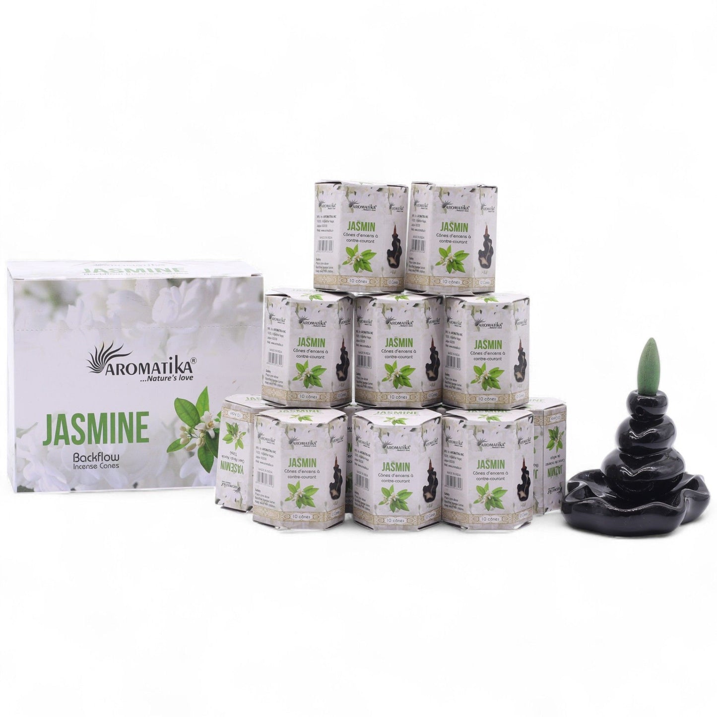 Pack of 10 Masala Backflow Incense - Jasmine