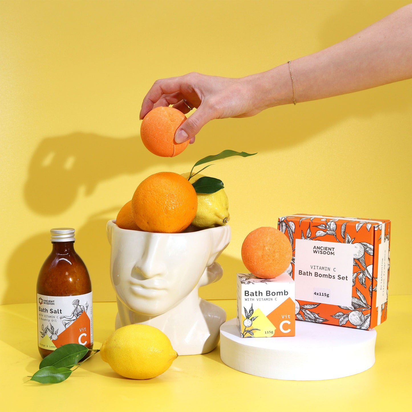 Set of 4 Vitamin C Bath Bombs - Aromatherapy Quartet