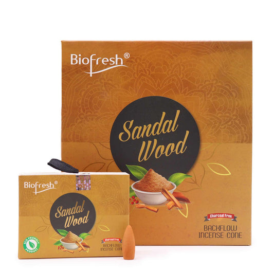Biofresh Backflow Incense Cones - Sandalwood