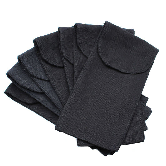 Cotton Pouch for Gemstone Face Rollers  Black (19 cm)