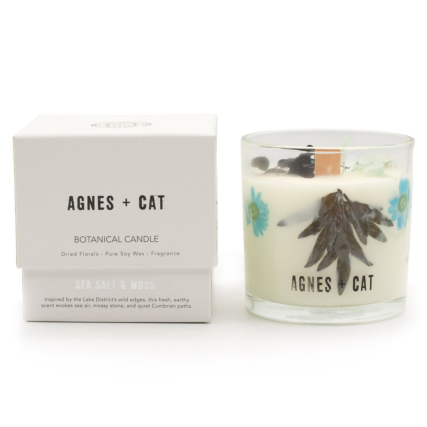 Agnes  & Cat Botanical Soy Wax Candle - Seasalt & Moss