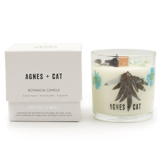 Agnes  & Cat Botanical Soy Wax Candle - Seasalt & Moss