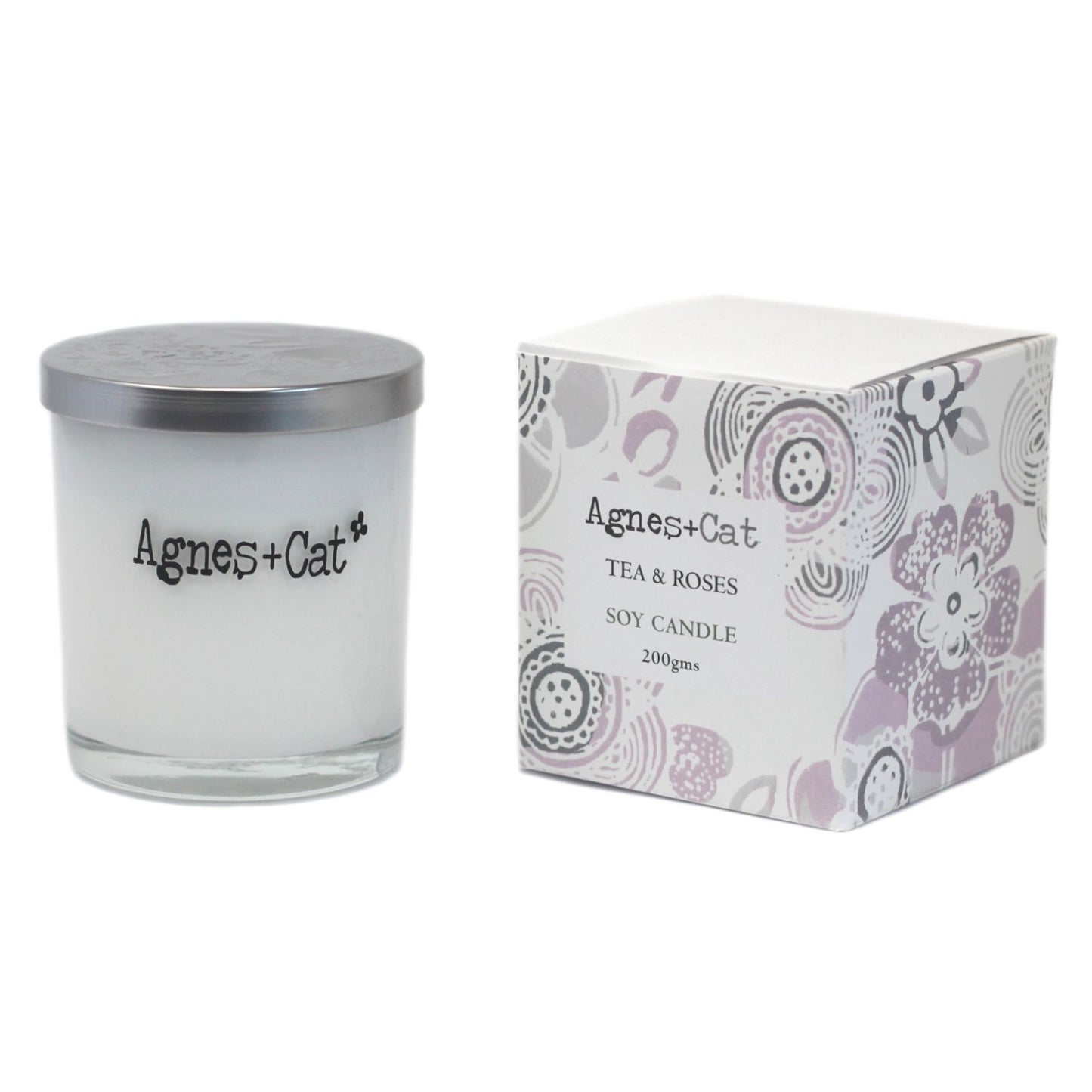Agnes  & Cat Votive Candle - Tea and Roses