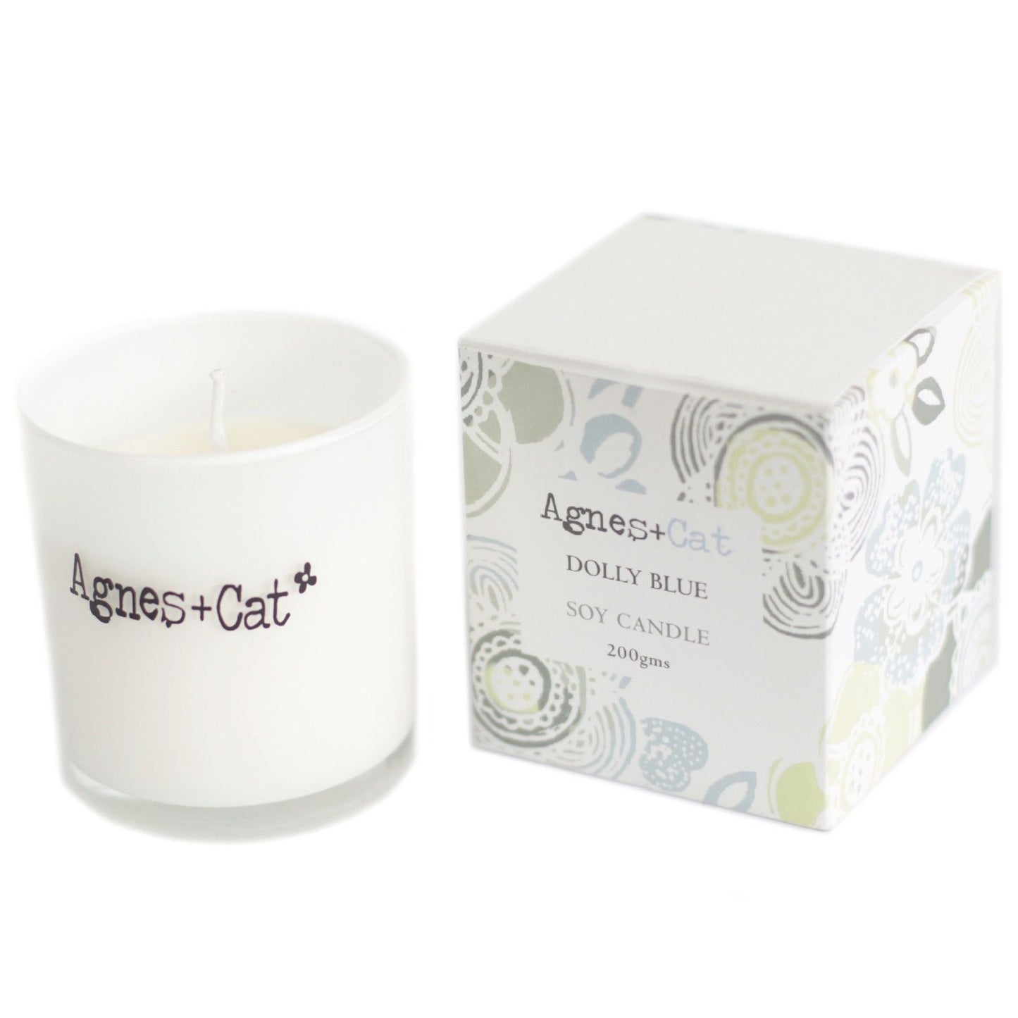 Agnes  & Cat Votive Candle - Dolly Blue