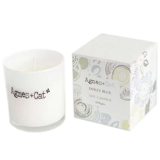 Agnes  & Cat Votive Candle - Dolly Blue