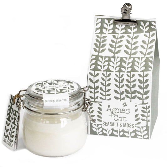 Agnes  & Cat Kilner Jar Candle - Seasalt and Moss