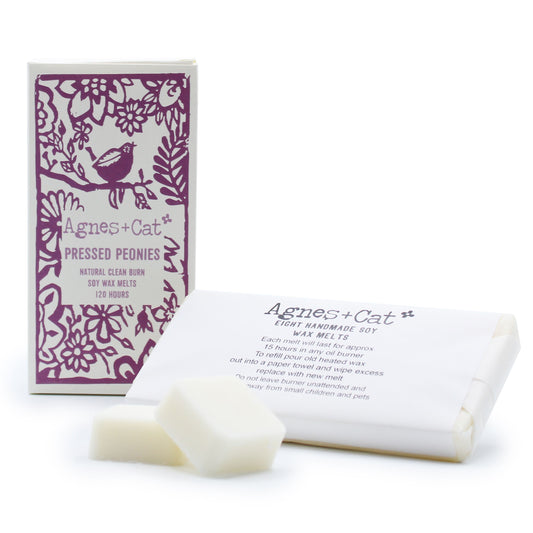 Agnes + Cat Box of 8 Wax Melts - Pressed Peonies