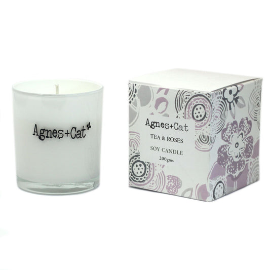 Agnes  & Cat Votive Candle - Tea and Roses