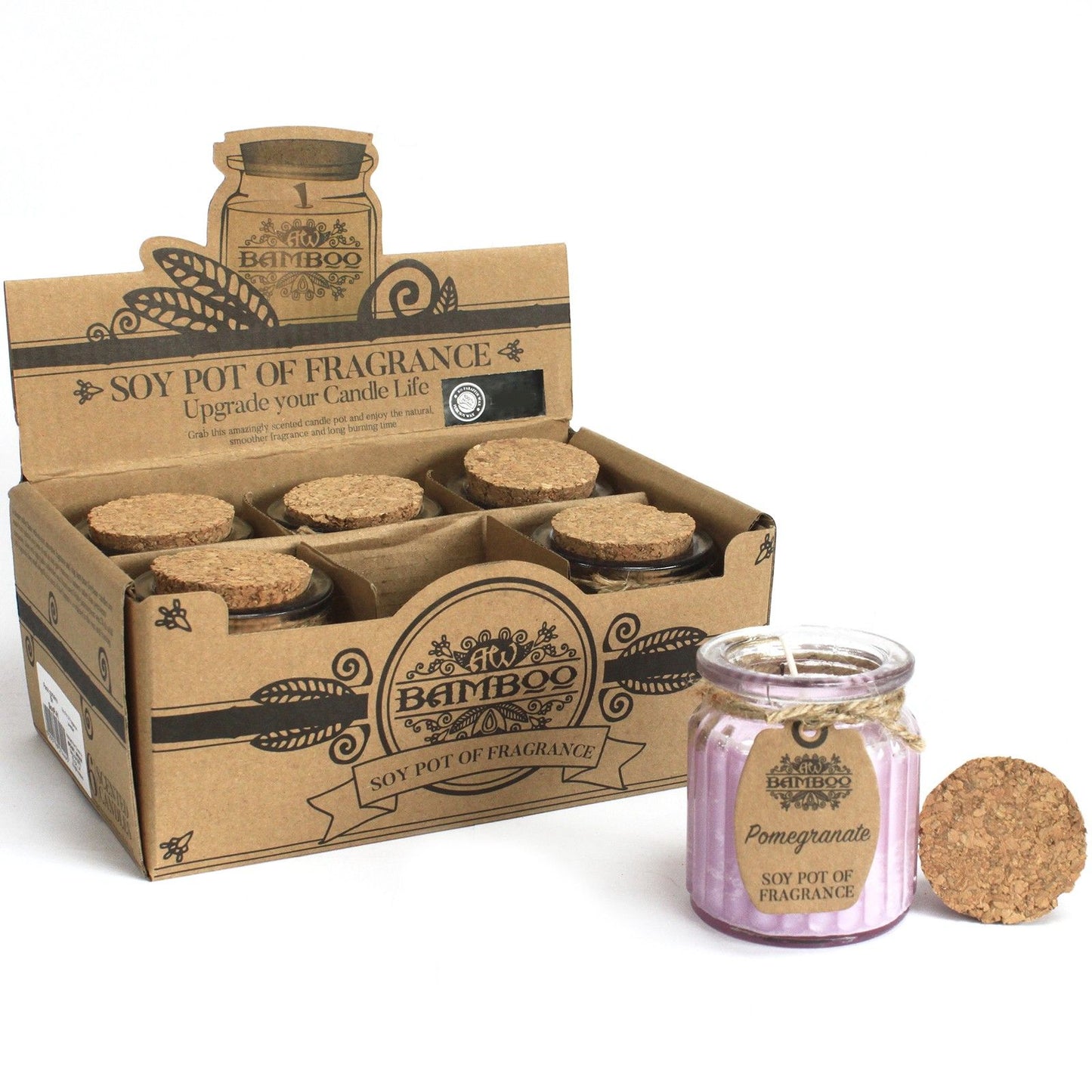Soy Pot of Fragrance Candles - Pomegranate