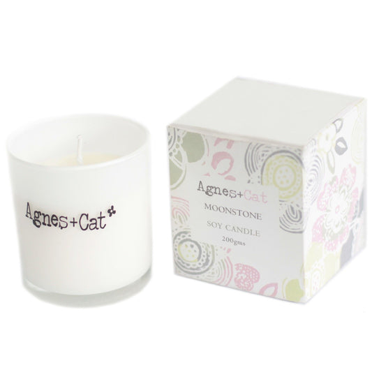 Agnes  & Cat Votive Candle - Moonstone