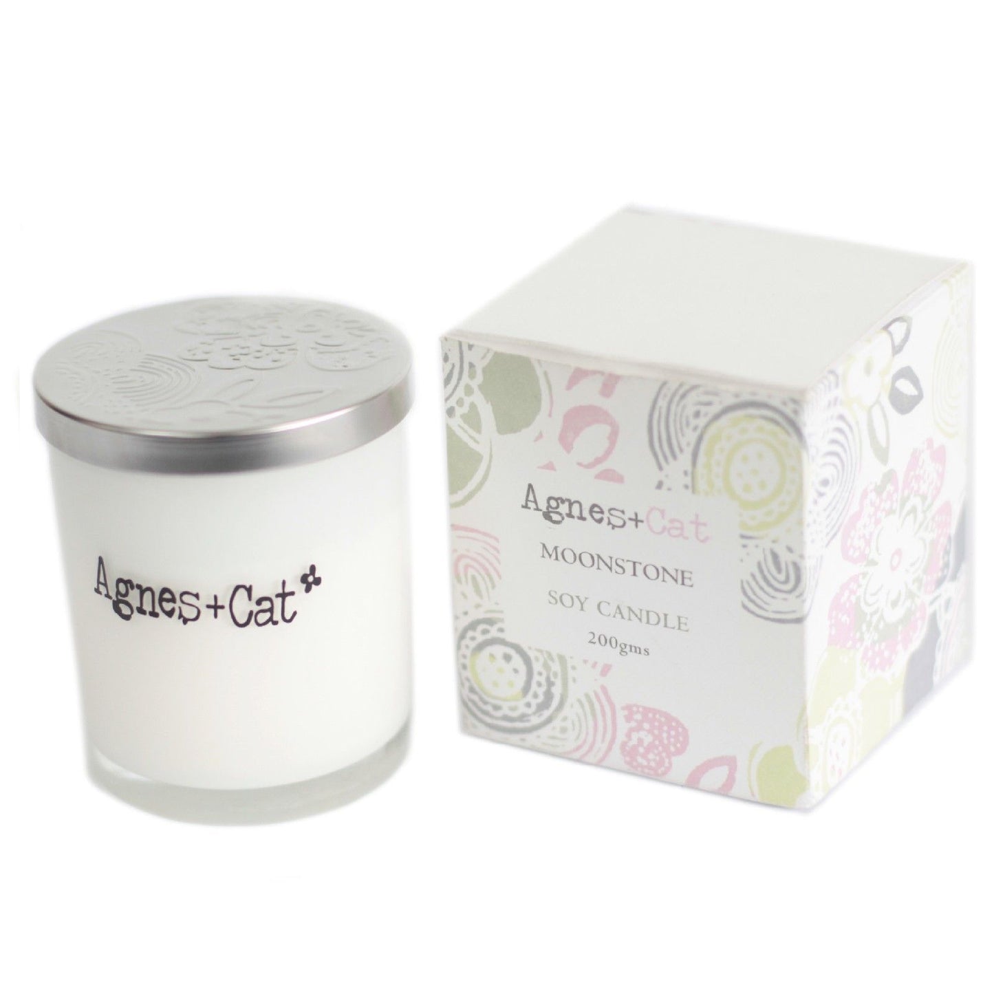 Agnes  & Cat Votive Candle - Moonstone