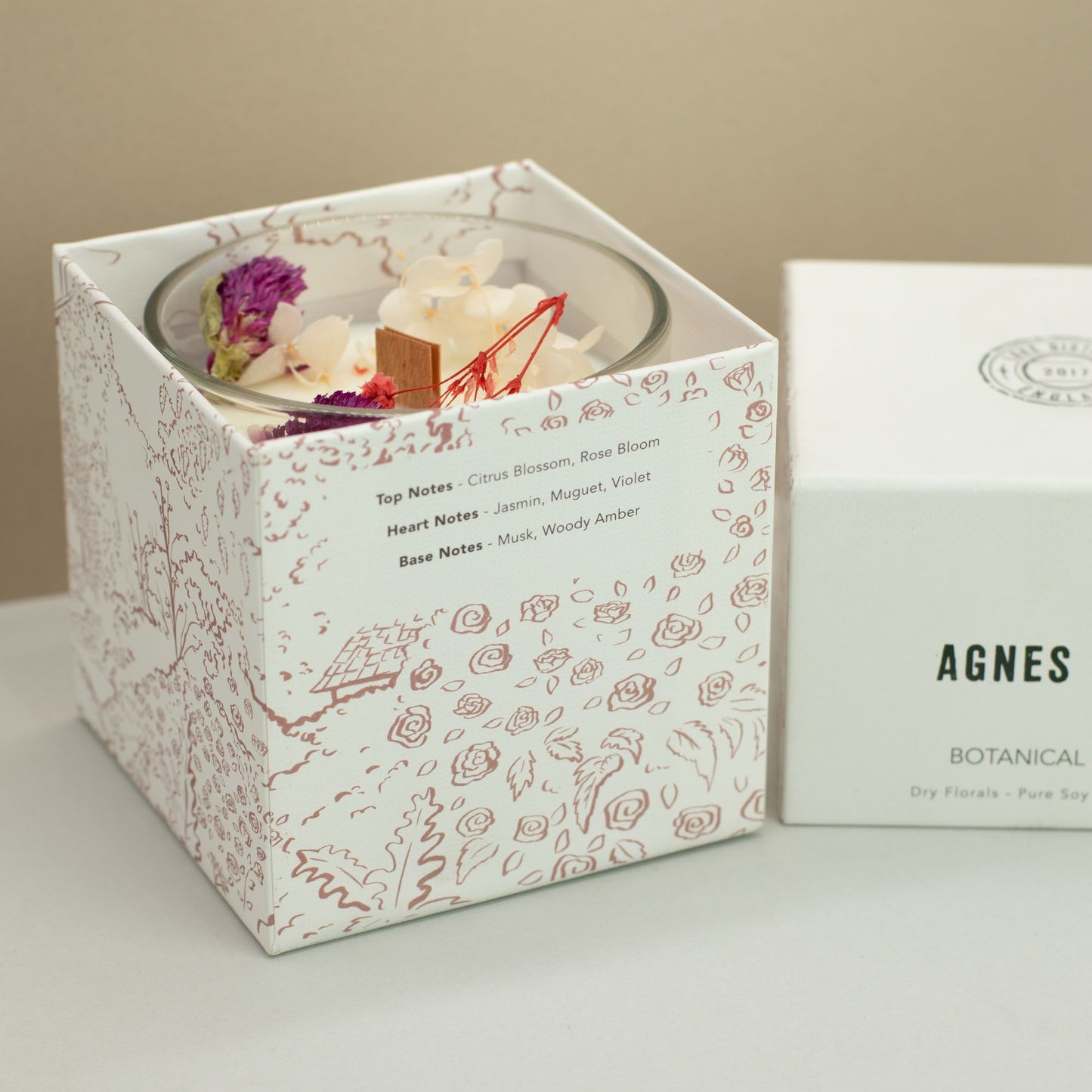 Agnes  & Cat Botanical Soy Wax Candle - Roses of Sawrey